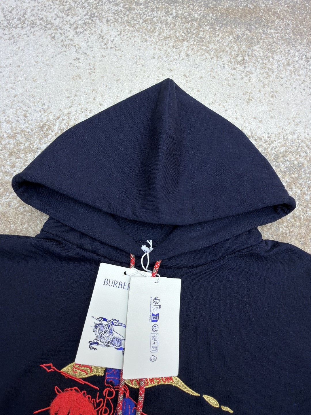 Burberry 巴宝莉 绒毛马刺绣连帽卫衣 长袖 外套 海军蓝 B0 81184101