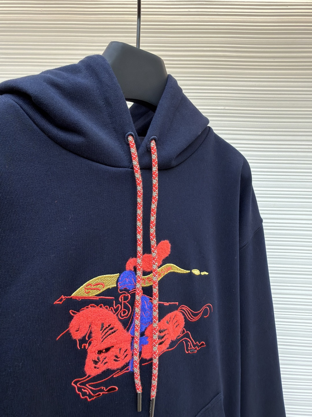 Burberry 巴宝莉 绒毛马刺绣连帽卫衣 长袖 外套 海军蓝 B0 81184101