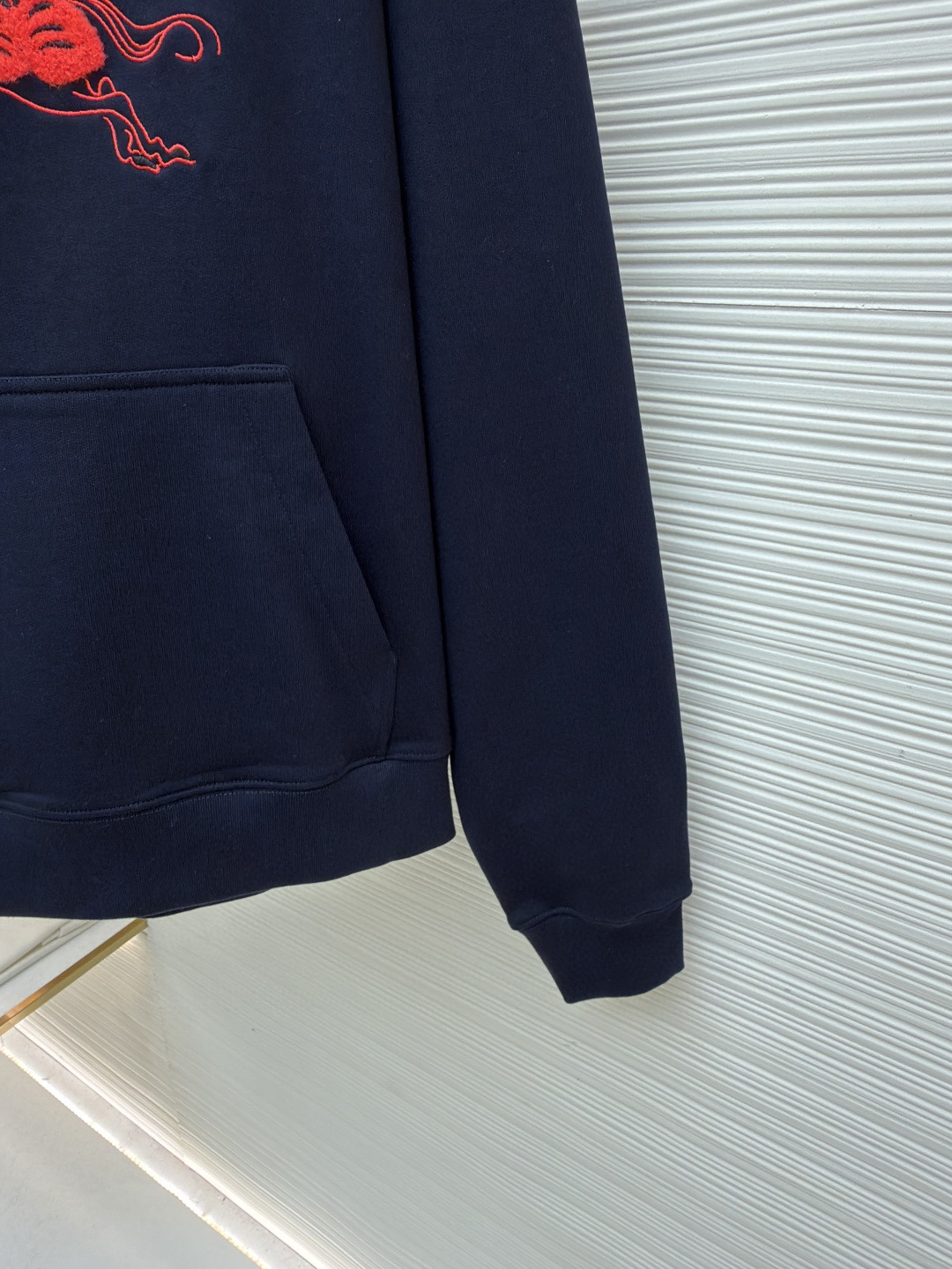 Burberry 巴宝莉 绒毛马刺绣连帽卫衣 长袖 外套 海军蓝 B0 81184101