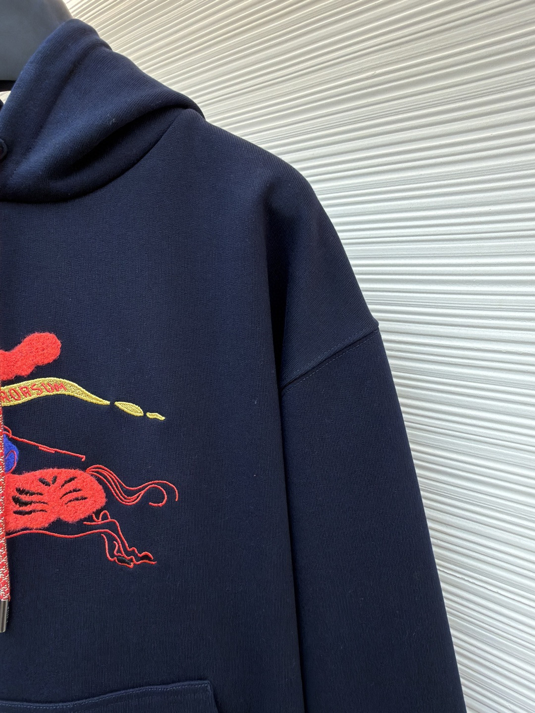 Burberry 巴宝莉 绒毛马刺绣连帽卫衣 长袖 外套 海军蓝 B0 81184101