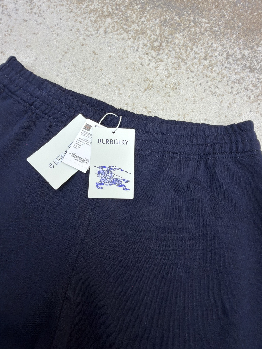 Burberry 巴宝莉 绒毛马刺绣松紧腰运动裤 休闲裤 裤子 长裤 海军蓝 B0 81184161