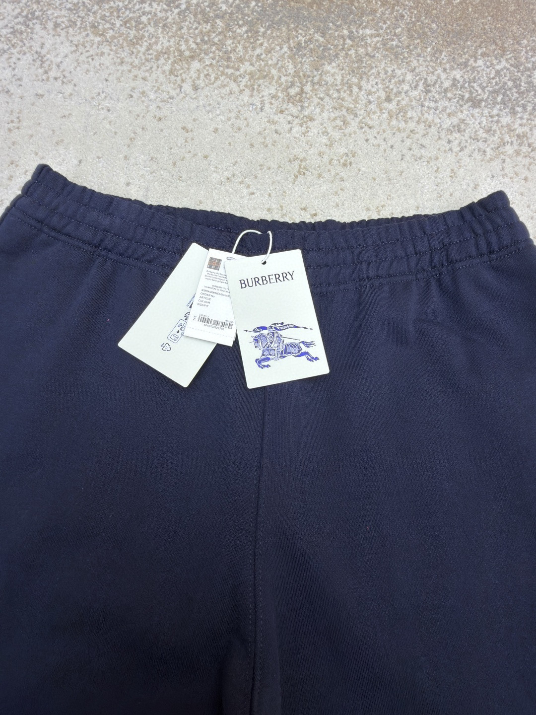 Burberry 巴宝莉 绒毛马刺绣松紧腰运动裤 休闲裤 裤子 长裤 海军蓝 B0 81184161