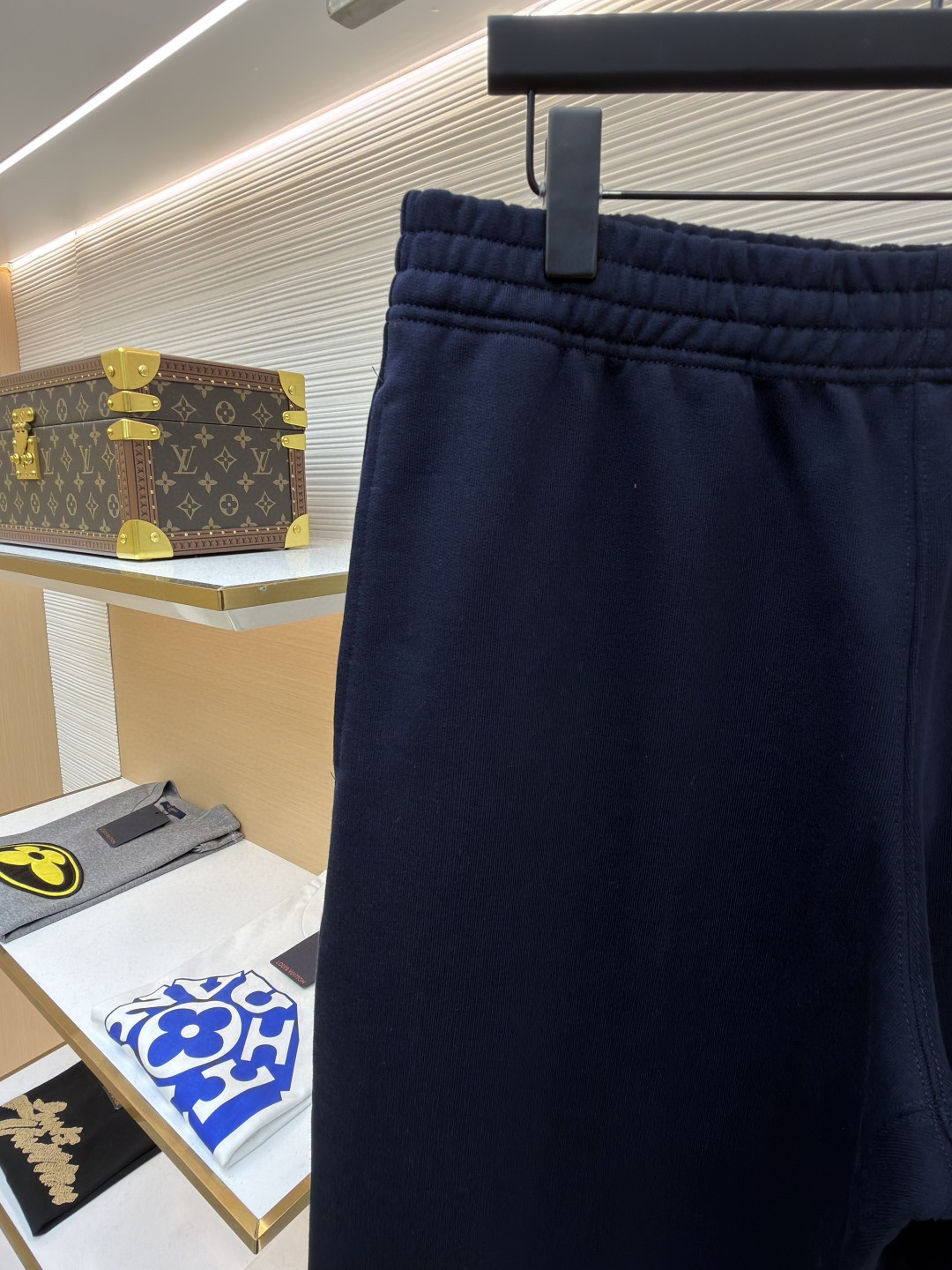 Burberry 巴宝莉 绒毛马刺绣松紧腰运动裤 休闲裤 裤子 长裤 海军蓝 B0 81184161