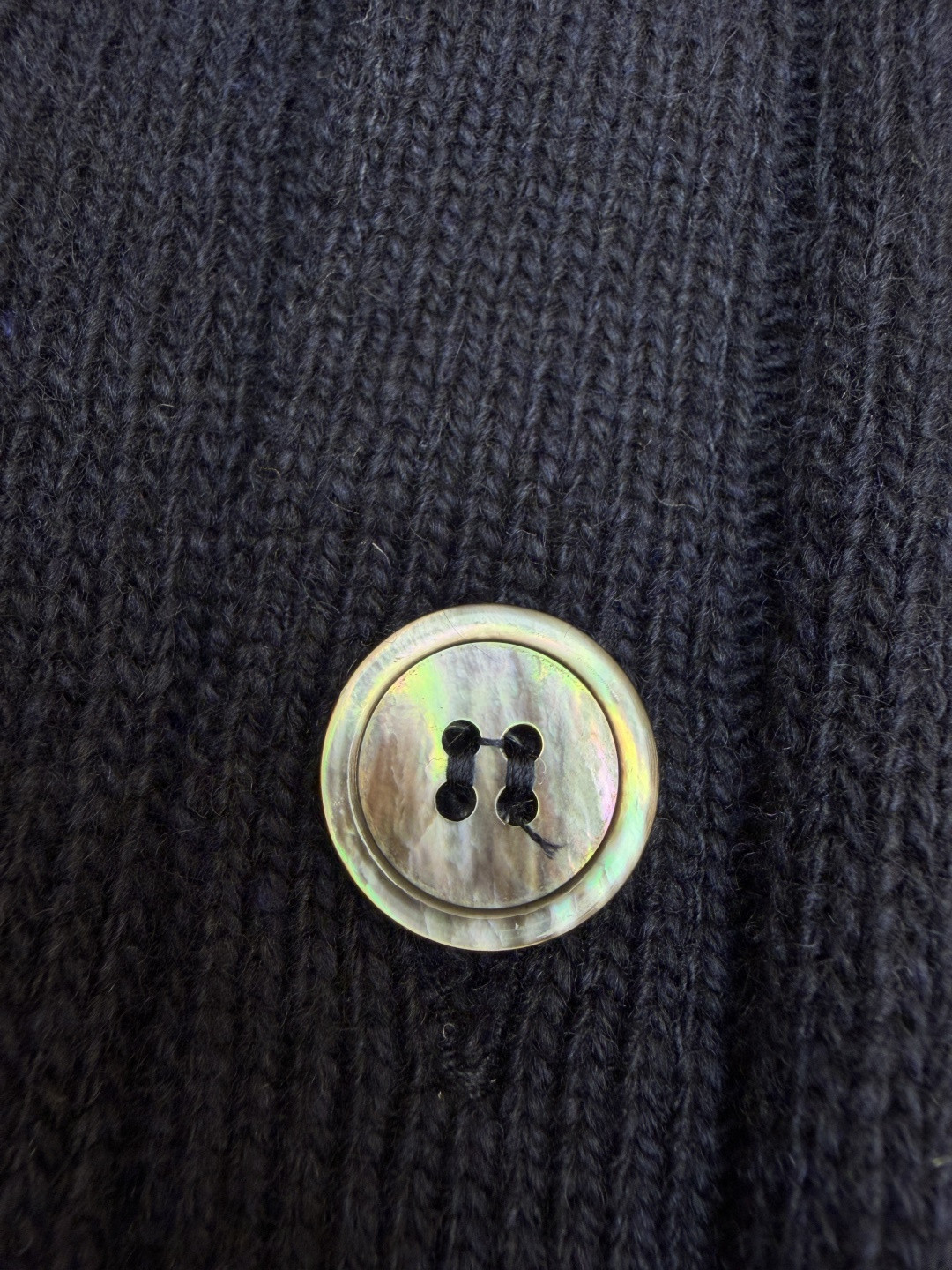 THOM BROWNE 后背小马图案V领开衫 针织衫 毛衣 外套 长袖 海军蓝 B0 MKC624A-Y1029-415