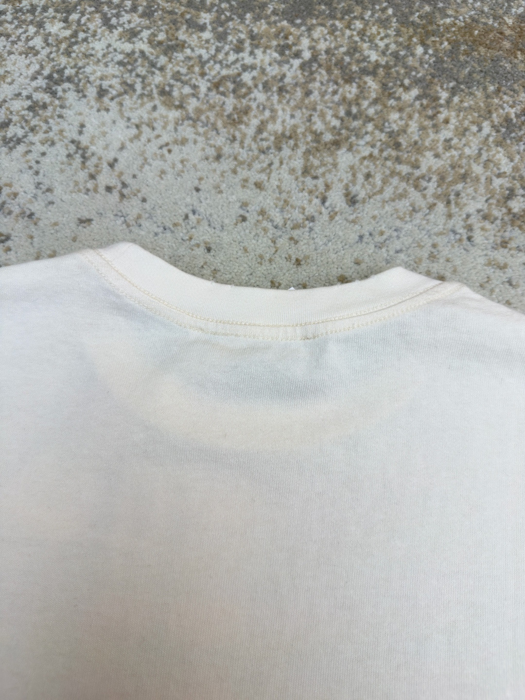 Acne Studios 假两件蕾丝细节图案圆领T恤 打底衫 长袖 米白色 A5 AL0496-AEG