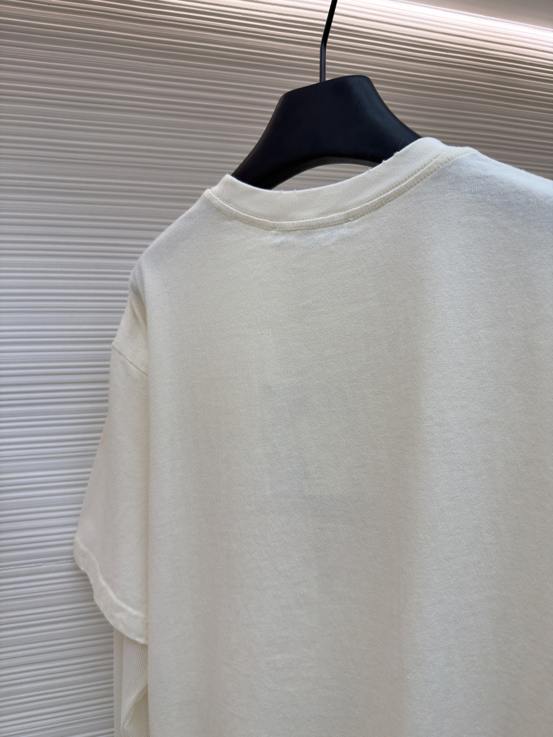 Acne Studios 假两件蕾丝细节图案圆领T恤 打底衫 长袖 米白色 A5 AL0496-AEG