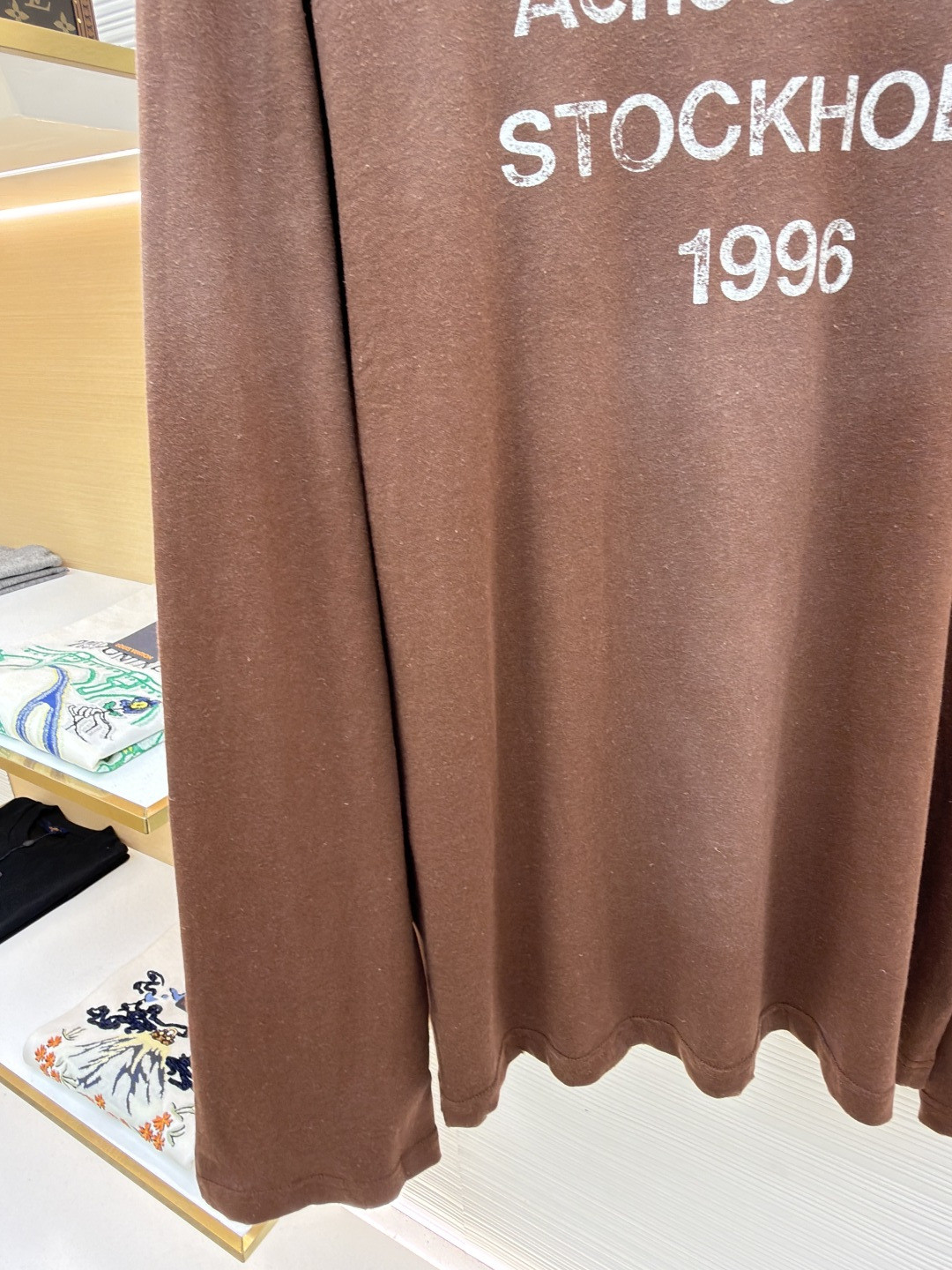Acne Studios 1996泥染水洗做旧圆领T恤 打底衫 长袖 黑色 白色 绿色 棕色 A5 80IT2S022