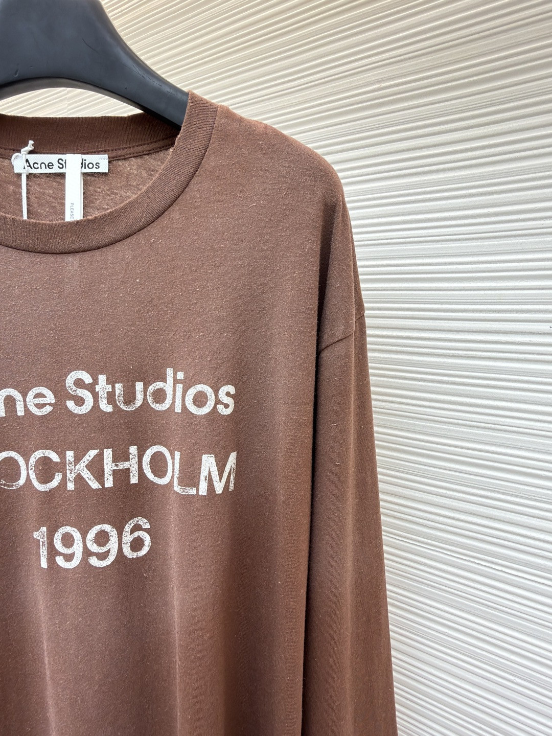 Acne Studios 1996泥染水洗做旧圆领T恤 打底衫 长袖 黑色 白色 绿色 棕色 A5 80IT2S022