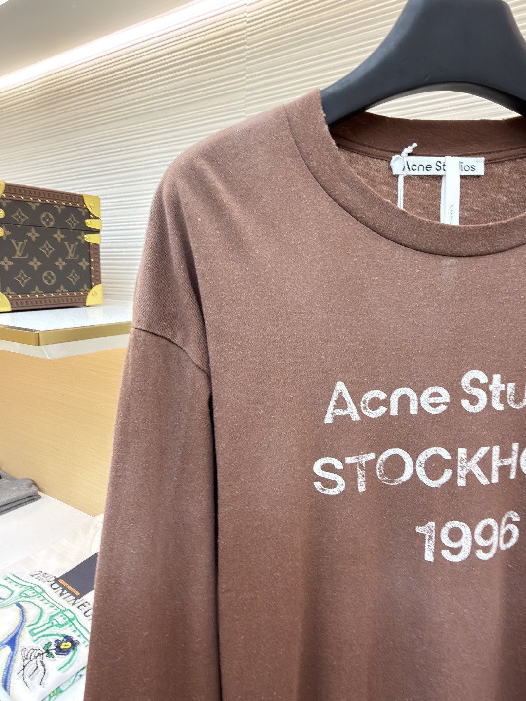Acne Studios 1996泥染水洗做旧圆领T恤 打底衫 长袖 黑色 白色 绿色 棕色 A5 80IT2S022