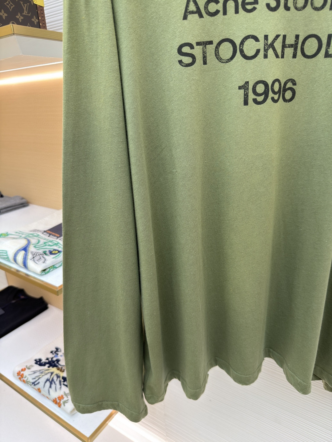 Acne Studios 1996泥染水洗做旧圆领T恤 打底衫 长袖 黑色 白色 绿色 棕色 A5 80IT2S022