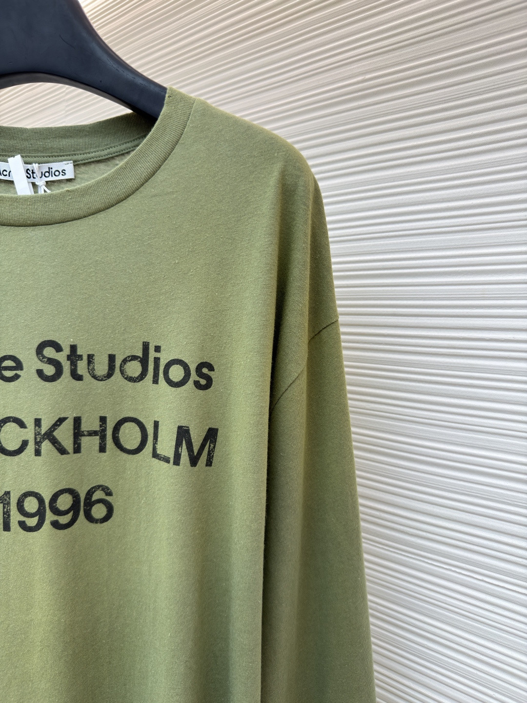 Acne Studios 1996泥染水洗做旧圆领T恤 打底衫 长袖 黑色 白色 绿色 棕色 A5 80IT2S022