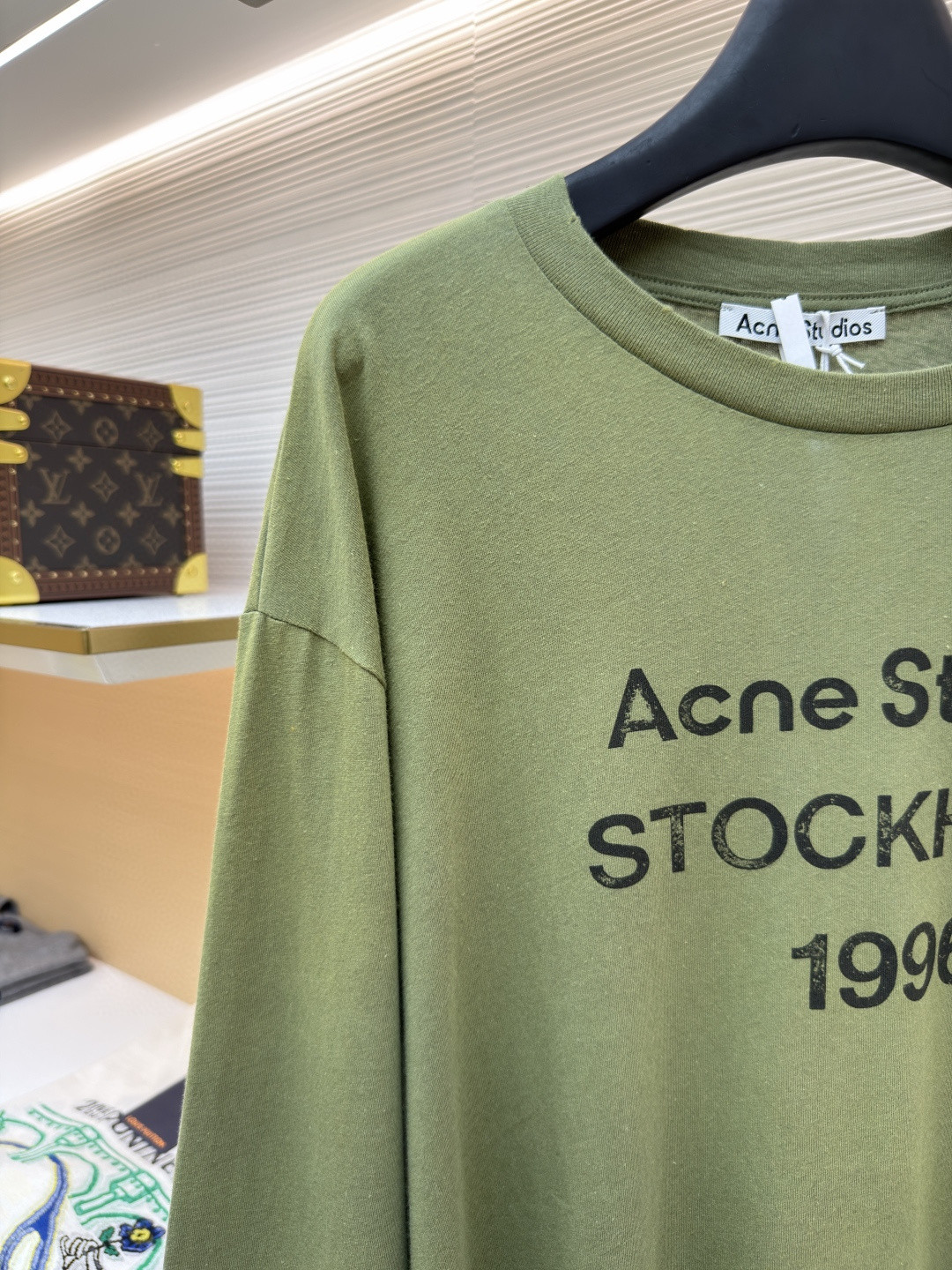 Acne Studios 1996泥染水洗做旧圆领T恤 打底衫 长袖 黑色 白色 绿色 棕色 A5 80IT2S022