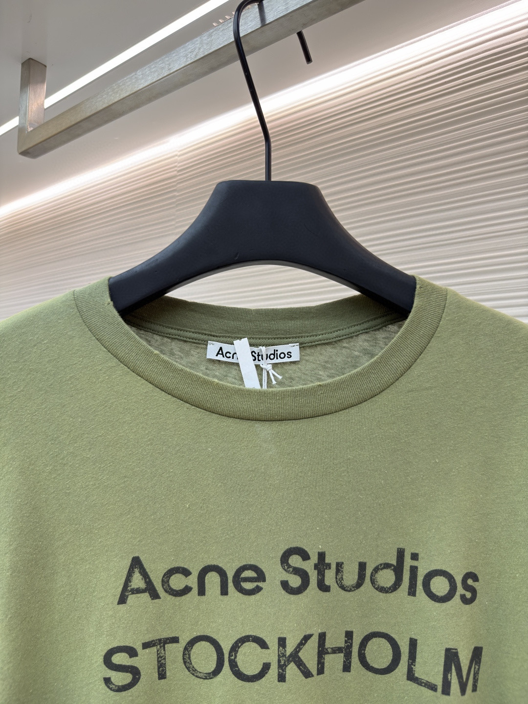 Acne Studios 1996泥染水洗做旧圆领T恤 打底衫 长袖 黑色 白色 绿色 棕色 A5 80IT2S022