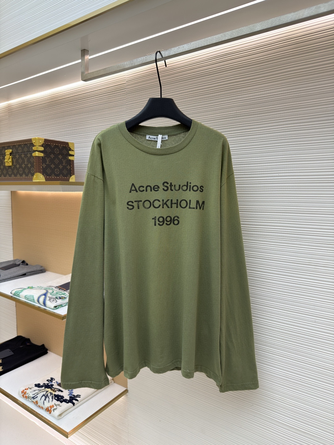 Acne Studios 1996泥染水洗做旧圆领T恤 打底衫 长袖 黑色 白色 绿色 棕色 A5 80IT2S022