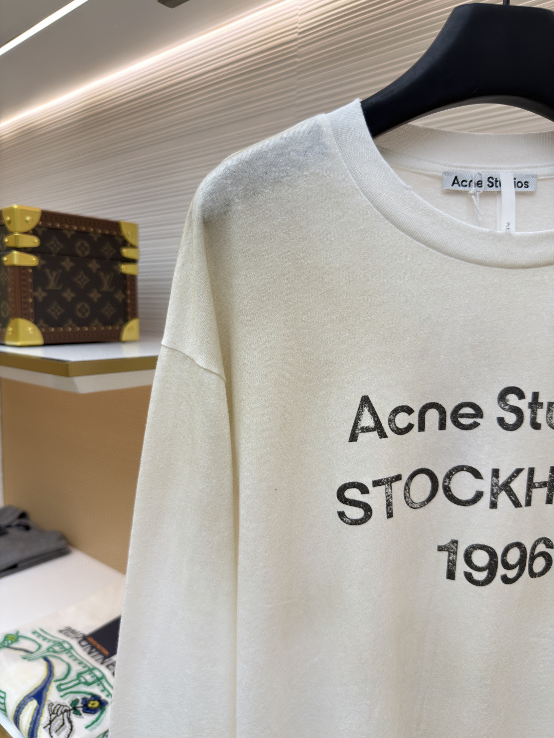 Acne Studios 1996泥染水洗做旧圆领T恤 打底衫 长袖 黑色 白色 绿色 棕色 A5 80IT2S022