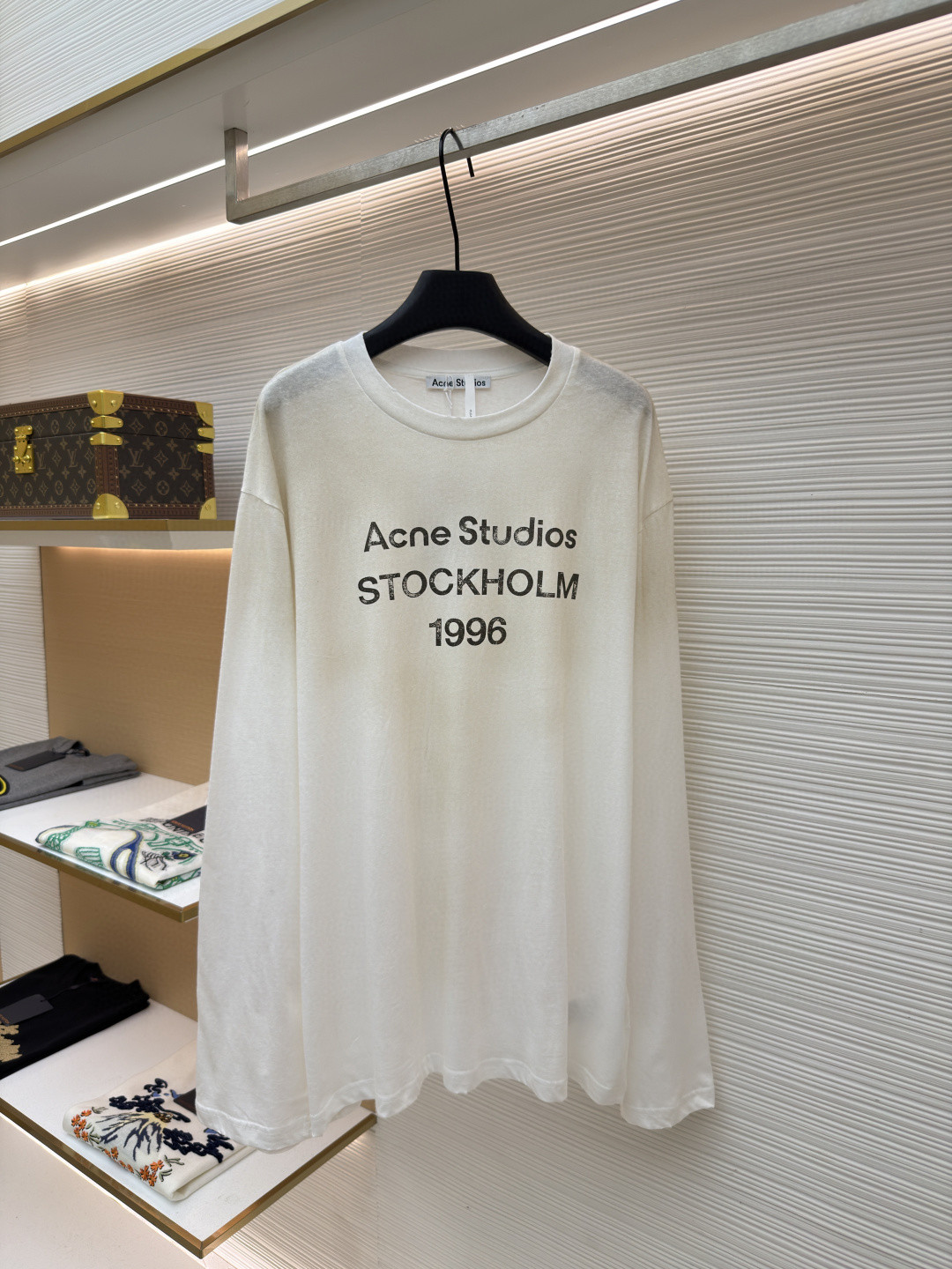 Acne Studios 1996泥染水洗做旧圆领T恤 打底衫 长袖 黑色 白色 绿色 棕色 A5 80IT2S022