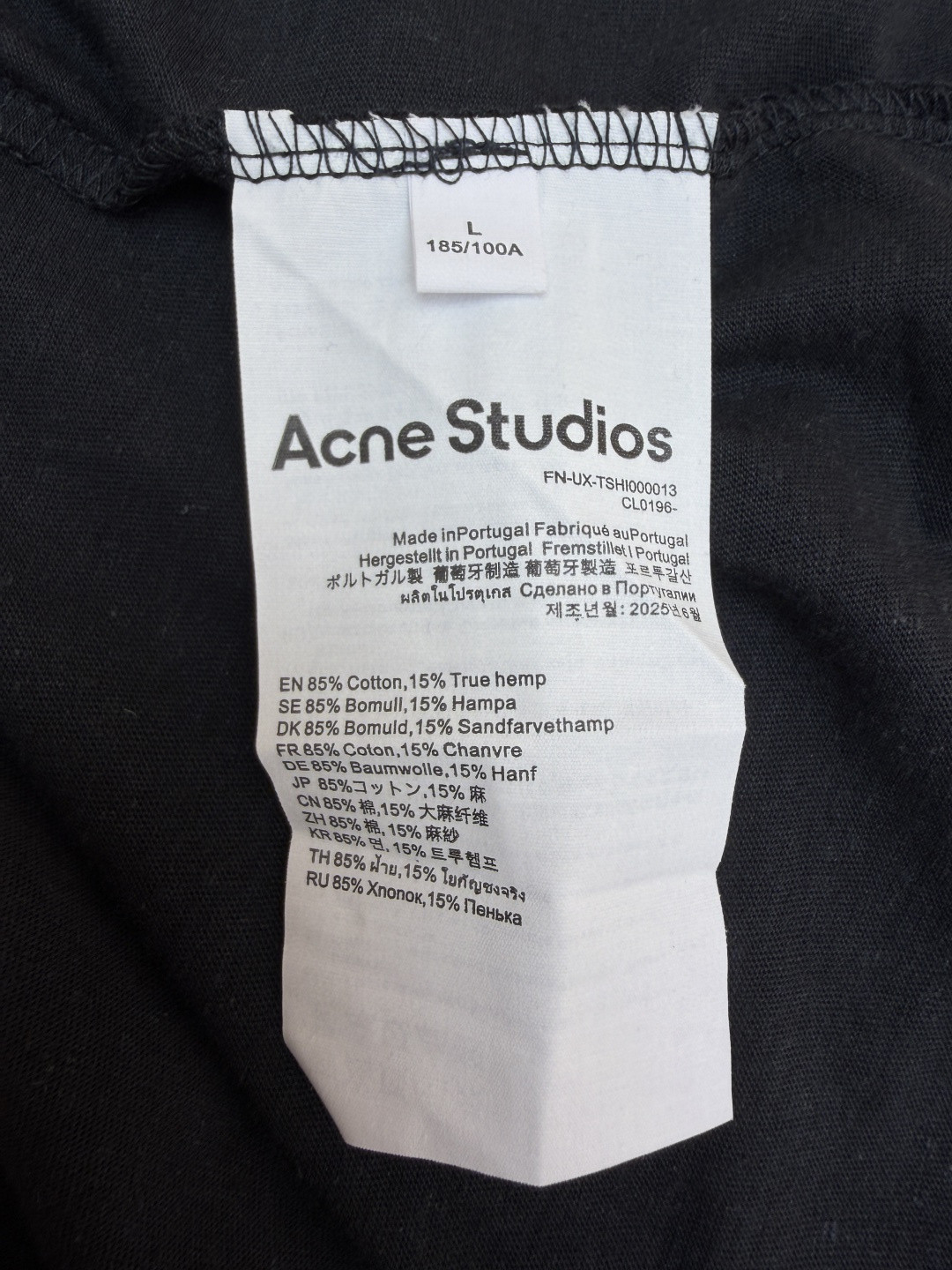 Acne Studios 1996泥染水洗做旧圆领T恤 打底衫 长袖 黑色 白色 绿色 棕色 A5 80IT2S022