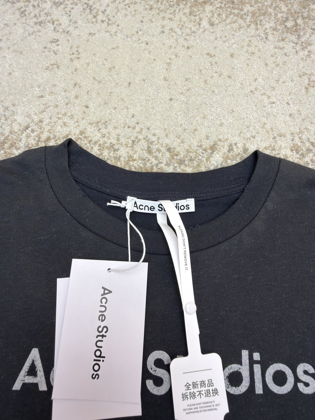 Acne Studios 1996泥染水洗做旧圆领T恤 打底衫 长袖 黑色 白色 绿色 棕色 A5 80IT2S022