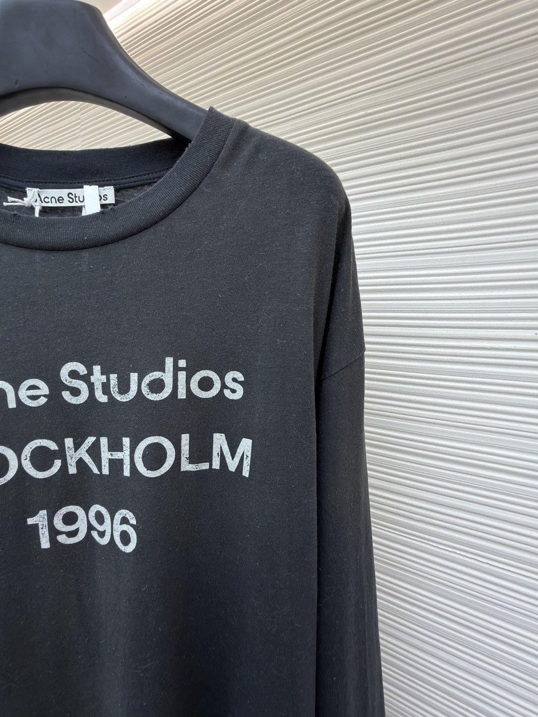 Acne Studios 1996泥染水洗做旧圆领T恤 打底衫 长袖 黑色 白色 绿色 棕色 A5 80IT2S022