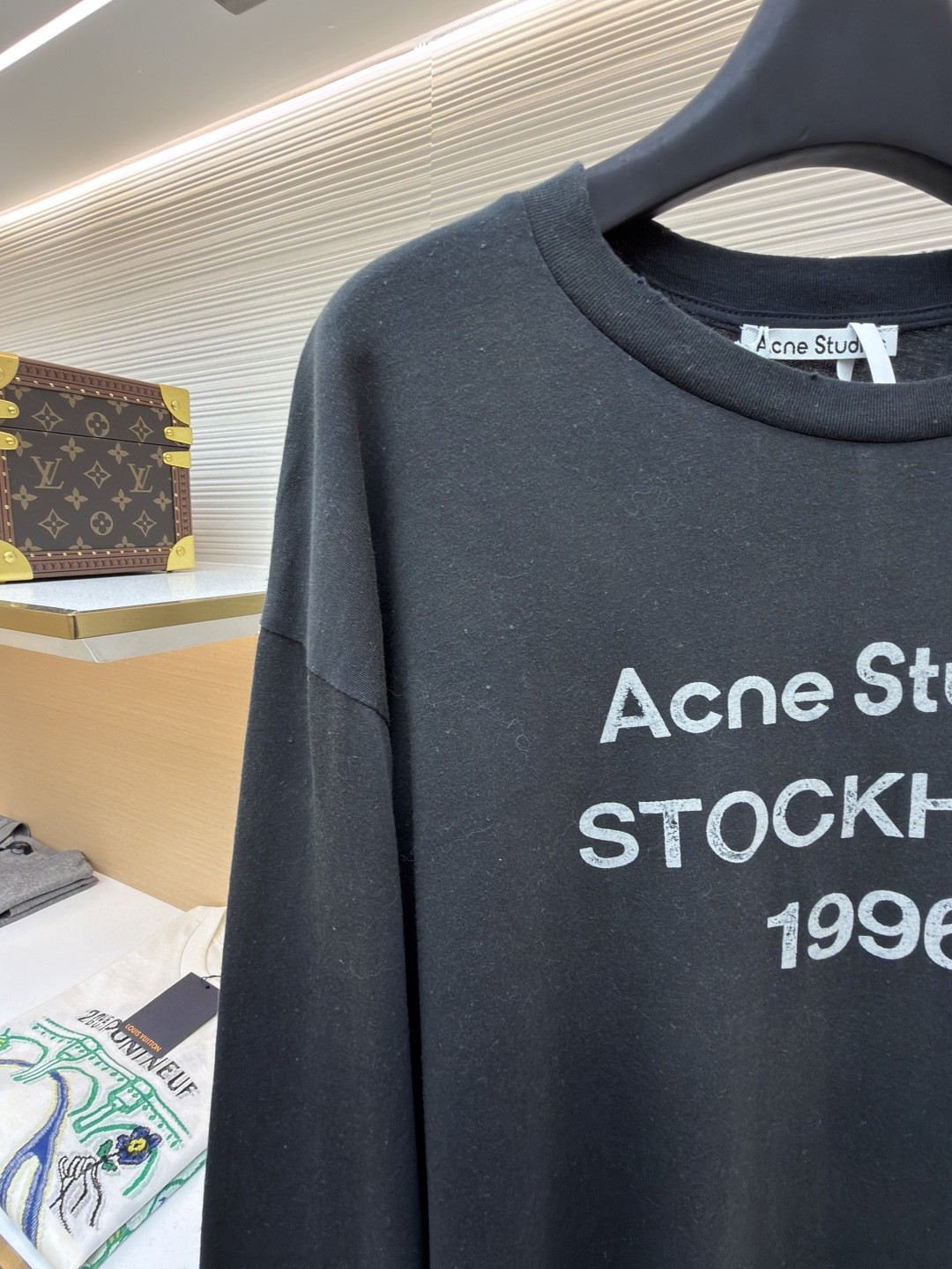Acne Studios 1996泥染水洗做旧圆领T恤 打底衫 长袖 黑色 白色 绿色 棕色 A5 80IT2S022