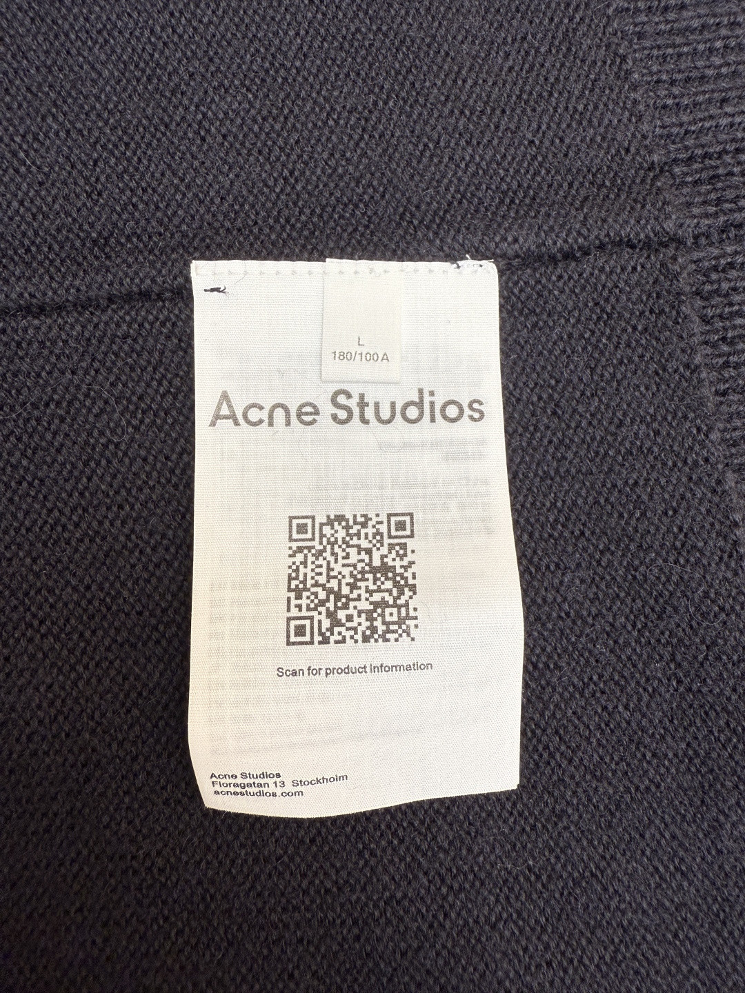 Acne Studios 蝴蝶结刺绣针织开衫 毛衣 针织衫 外套 长袖 黑色 B0 B60385-900
