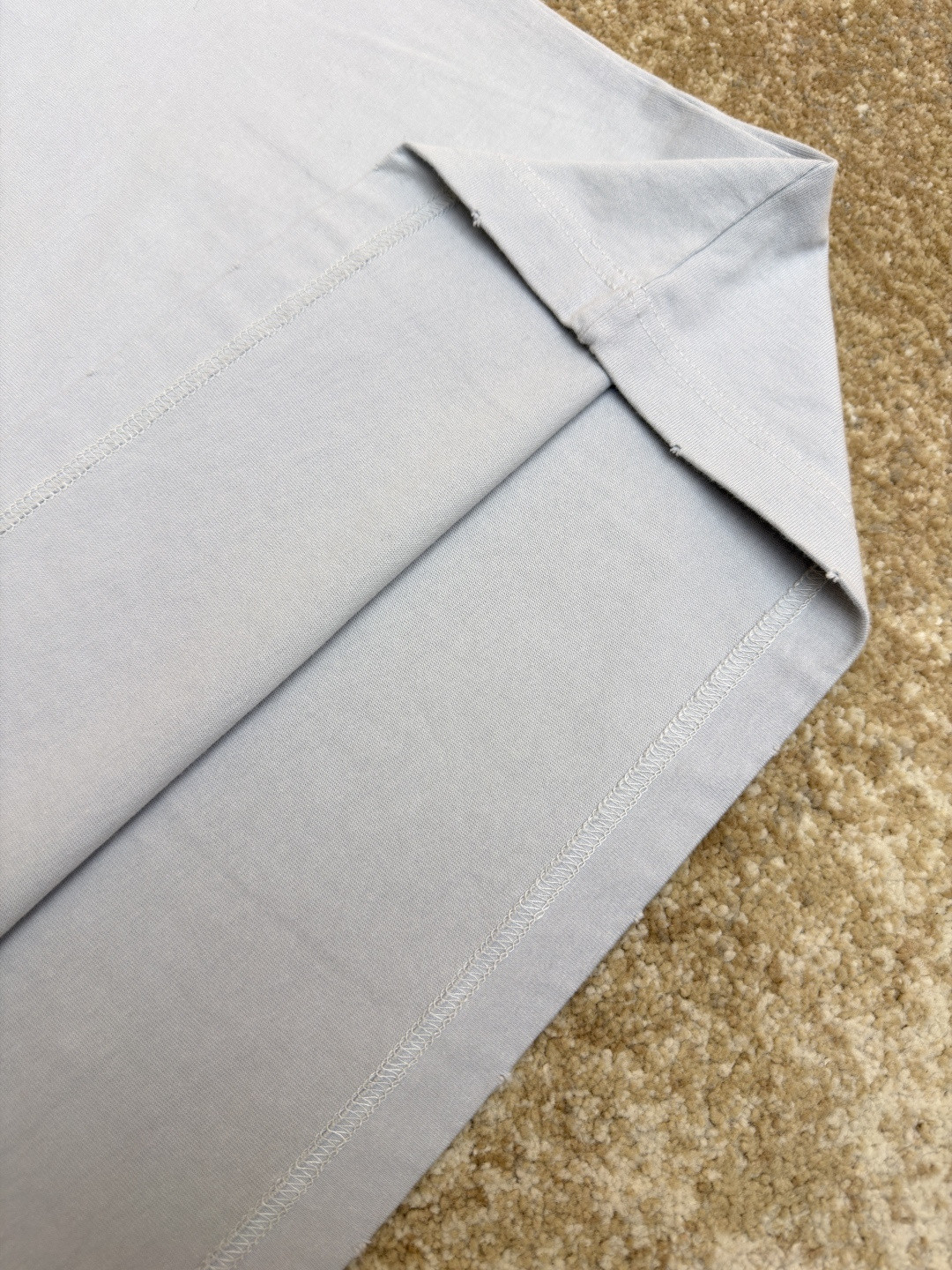 Acne Studios 钱币字母假两件圆领T恤 打底衫 长袖 浅灰色 A5 CL0322-AAB