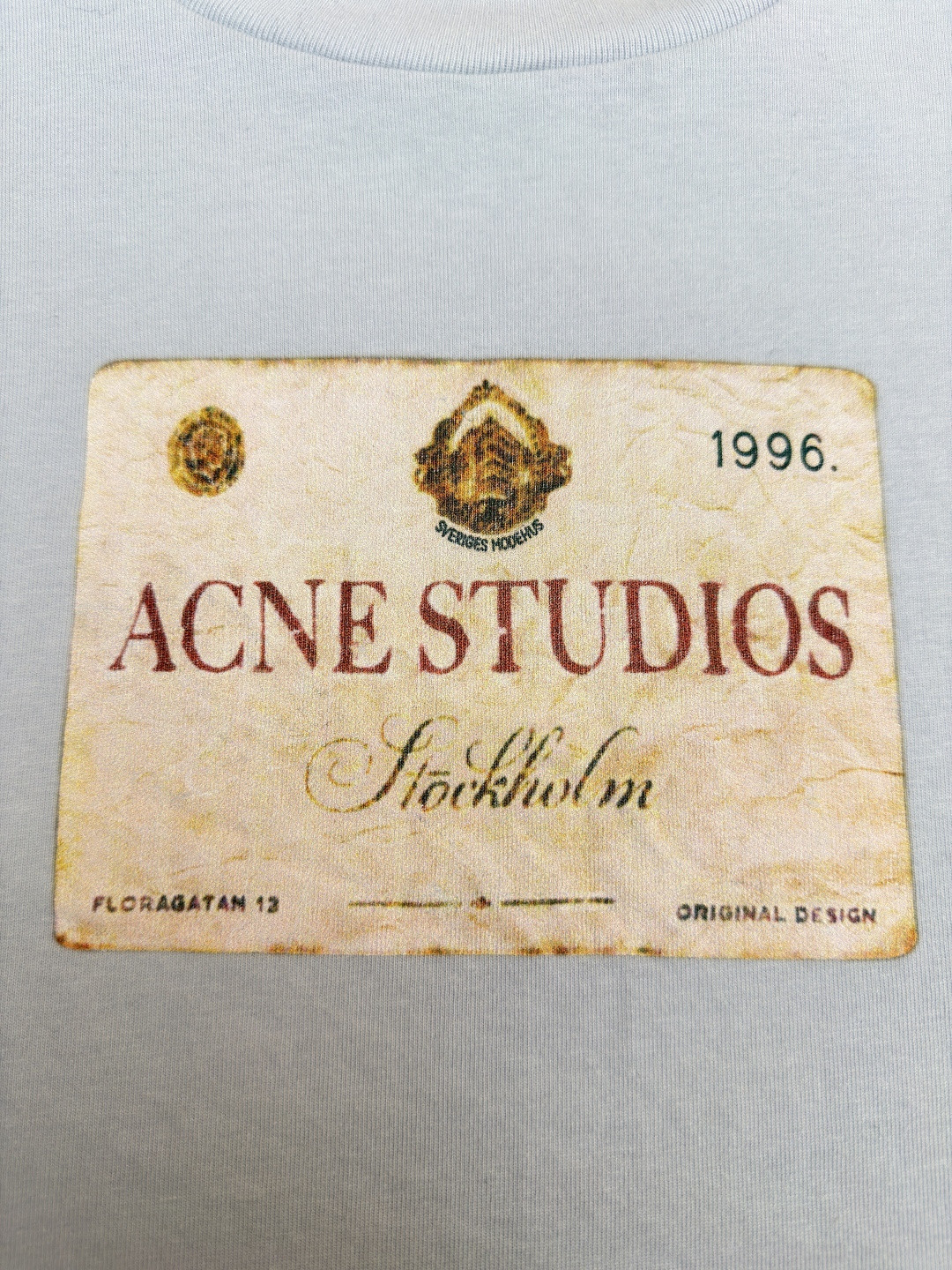 Acne Studios 钱币字母假两件圆领T恤 打底衫 长袖 浅灰色 A5 CL0322-AAB