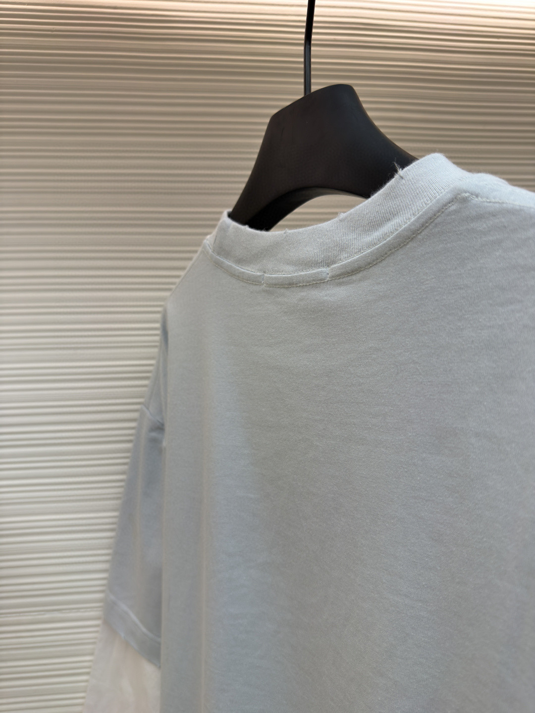 Acne Studios 钱币字母假两件圆领T恤 打底衫 长袖 浅灰色 A5 CL0322-AAB