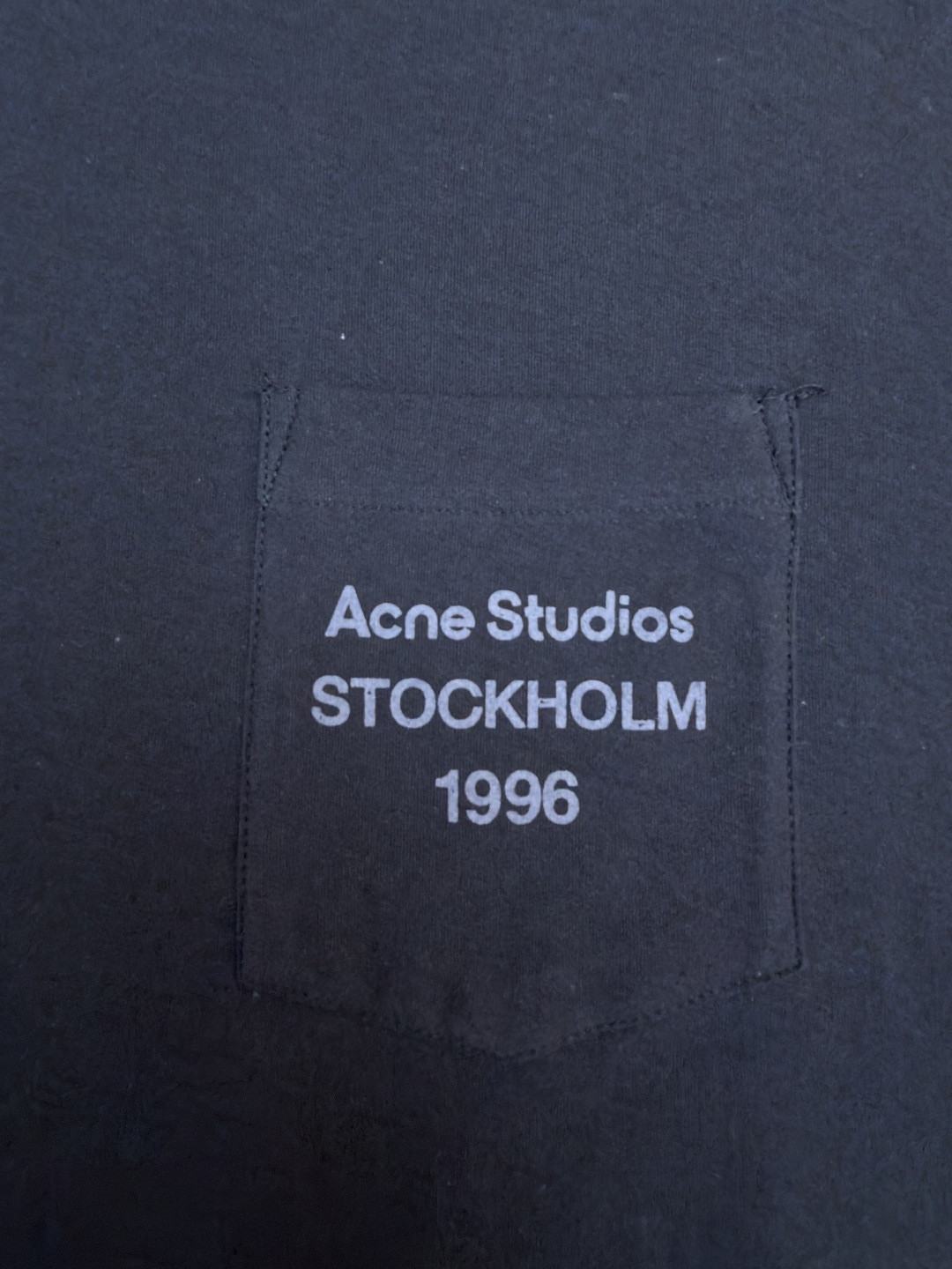 Acne Studios徽标口袋圆领T恤 打底衫 长袖 白色 黑色 A5 CL0439-AEG