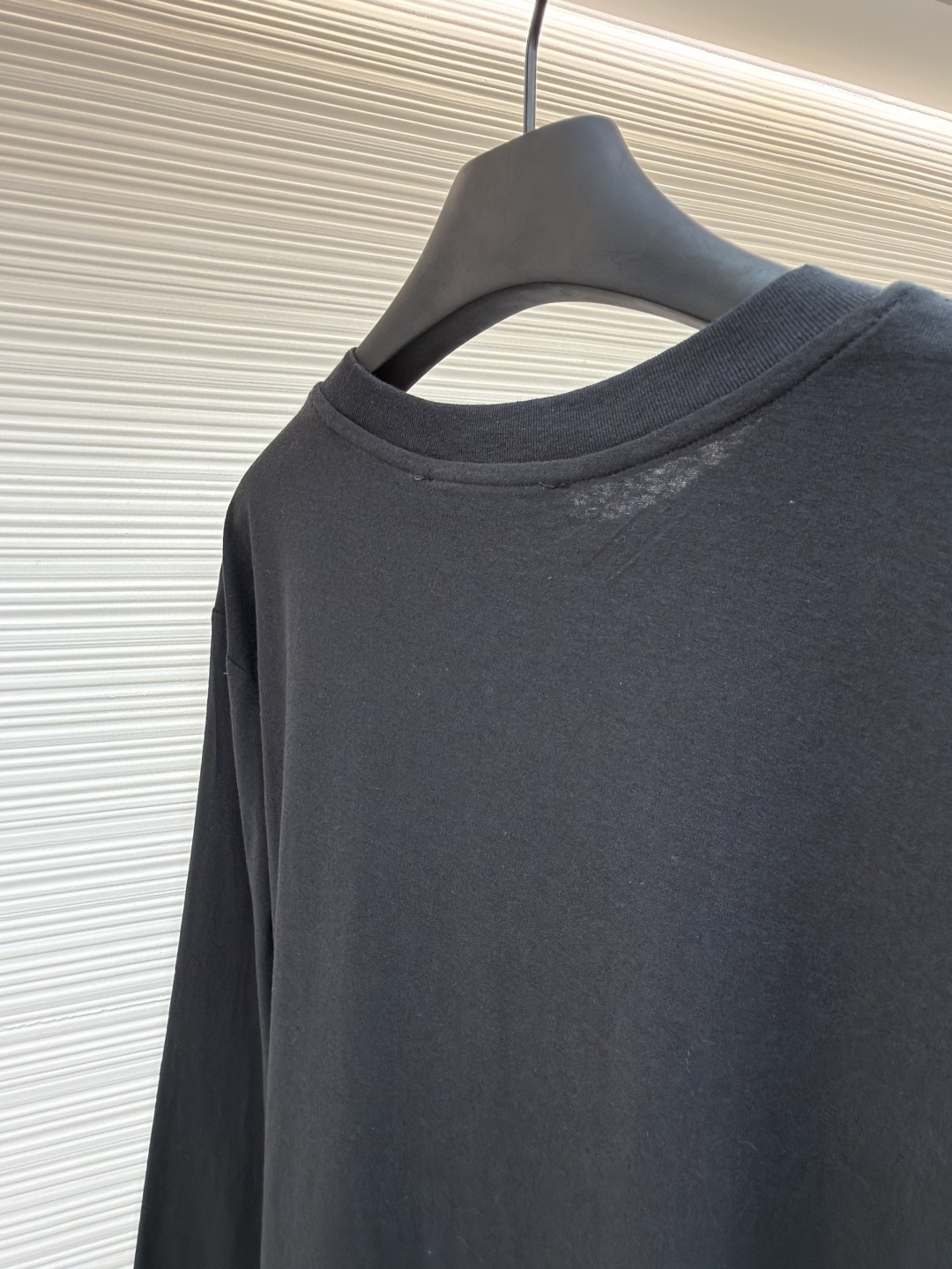 Acne Studios徽标口袋圆领T恤 打底衫 长袖 白色 黑色 A5 CL0439-AEG