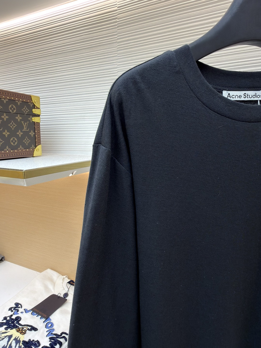 Acne Studios徽标口袋圆领T恤 打底衫 长袖 白色 黑色 A5 CL0439-AEG