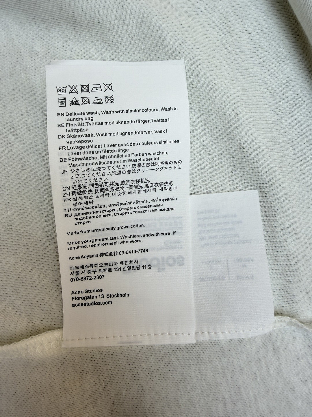 Acne Studios徽标口袋圆领T恤 打底衫 长袖 白色 黑色 A5 CL0439-AEG