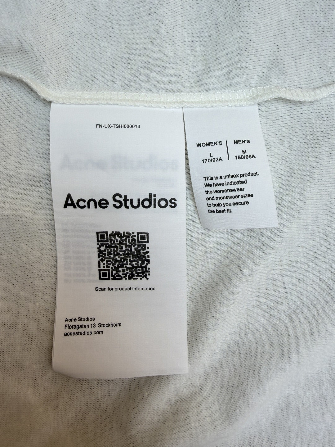 Acne Studios徽标口袋圆领T恤 打底衫 长袖 白色 黑色 A5 CL0439-AEG