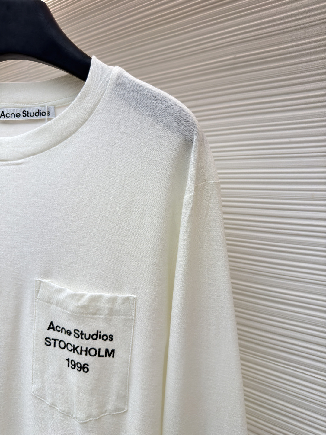 Acne Studios徽标口袋圆领T恤 打底衫 长袖 白色 黑色 A5 CL0439-AEG