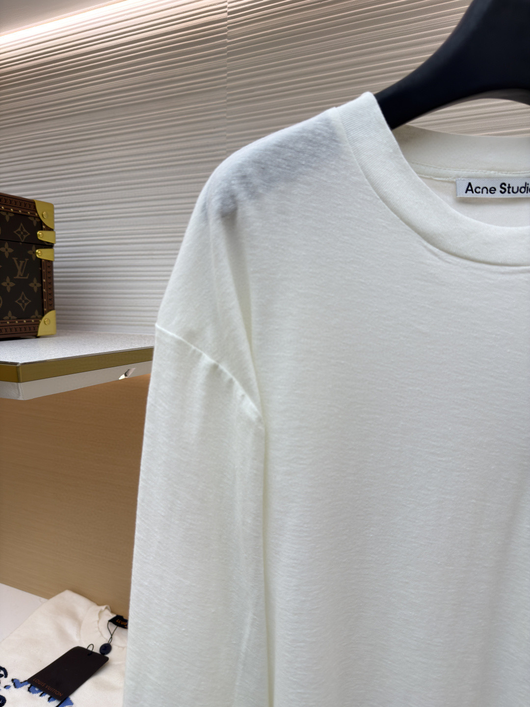 Acne Studios徽标口袋圆领T恤 打底衫 长袖 白色 黑色 A5 CL0439-AEG