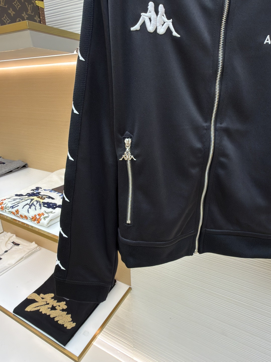 Acne Studios Kappa 卡帕 联名款 徽标拉链运动衫 外套 夹克 长袖 黑色 B0 CI0196-900