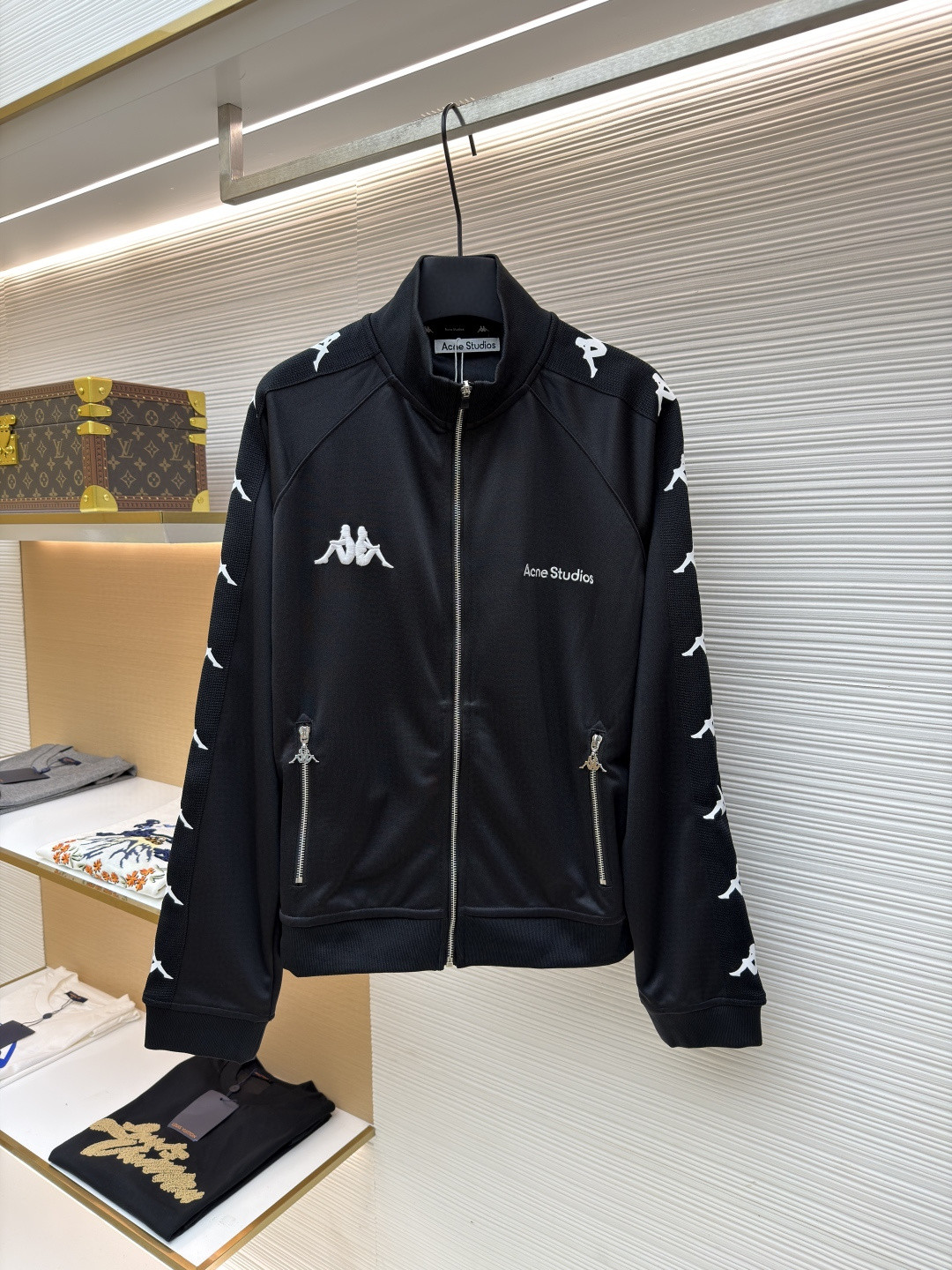 Acne Studios Kappa 卡帕 联名款 徽标拉链运动衫 外套 夹克 长袖 黑色 B0 CI0196-900