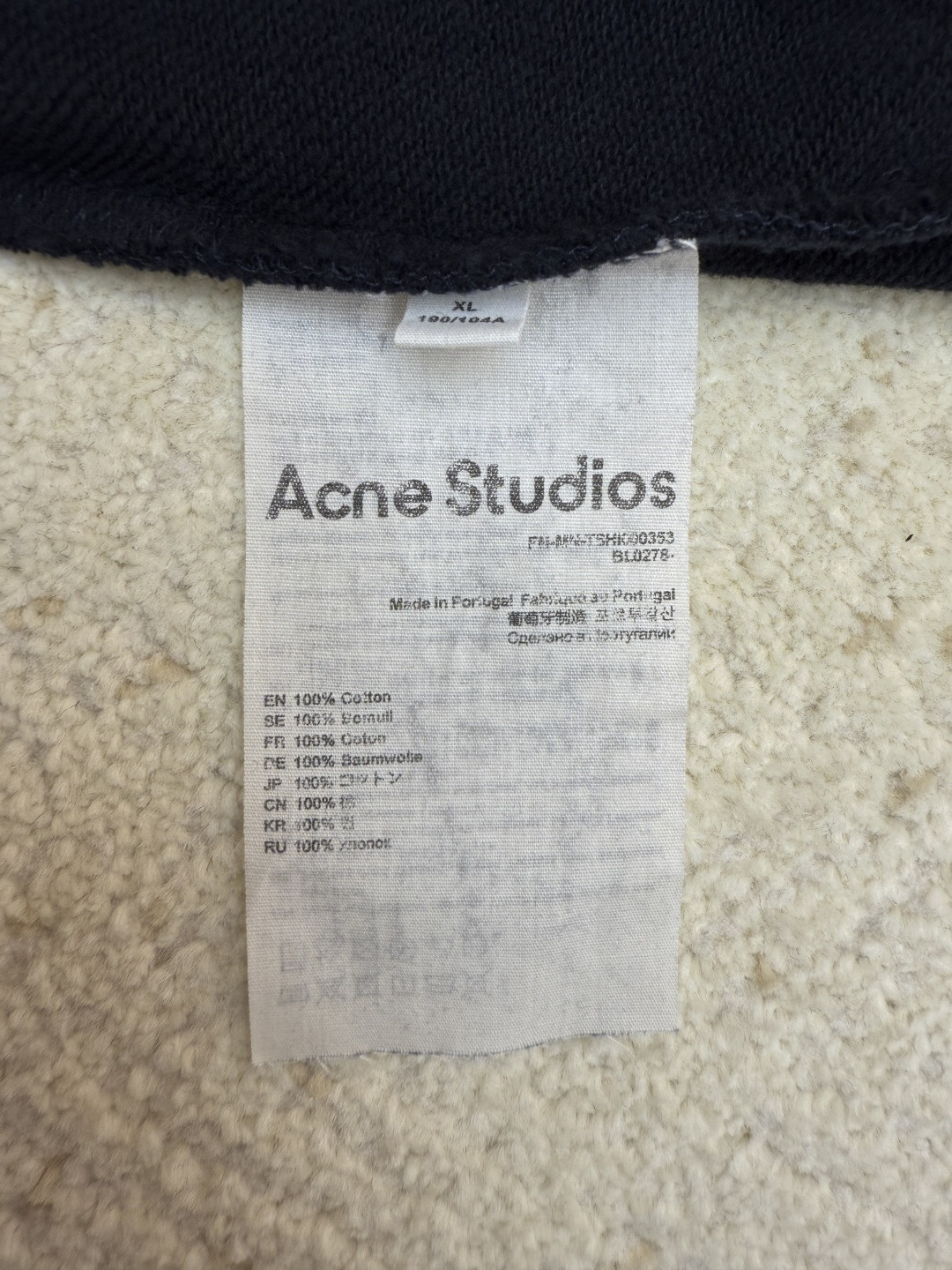 Acne Studios 胸前徽标圆领卫衣 T恤 长袖 白色 黑色 A5 CI0169-900
