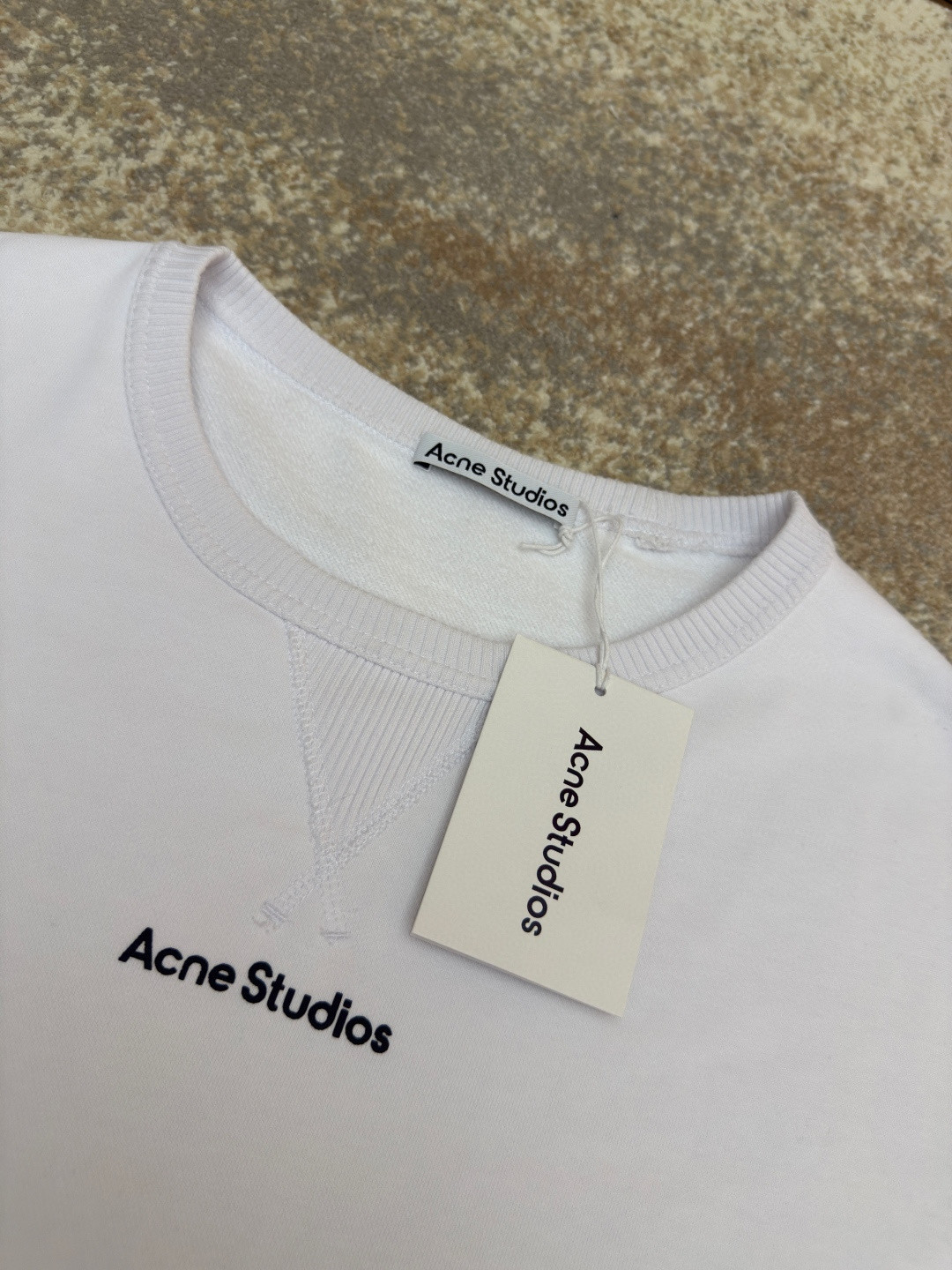 Acne Studios 胸前徽标圆领卫衣 T恤 长袖 白色 黑色 A5 CI0169-900