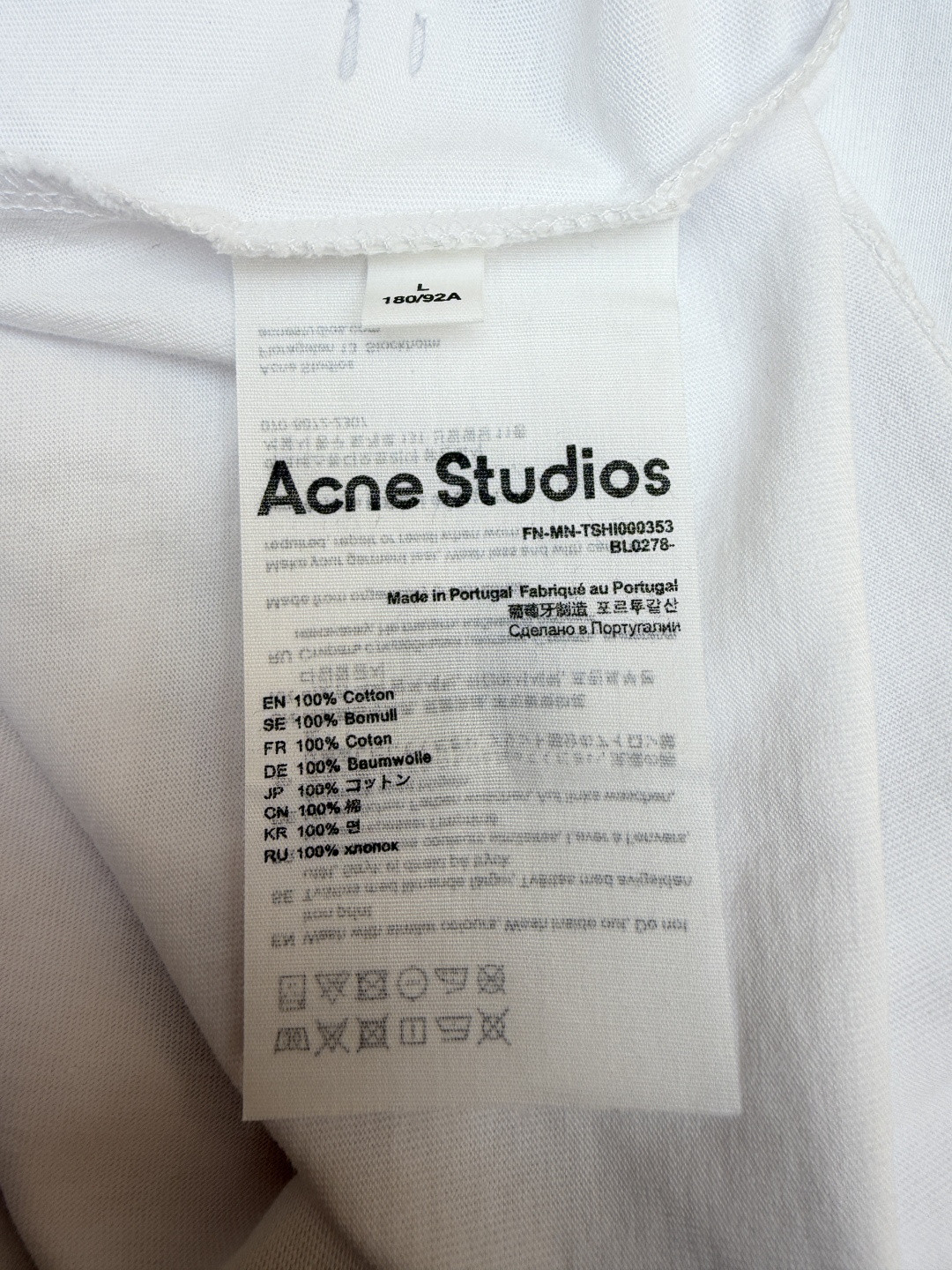 Acne Studios 做旧破洞徽标印花破洞T恤 短袖 白色 A2 CL0294-183