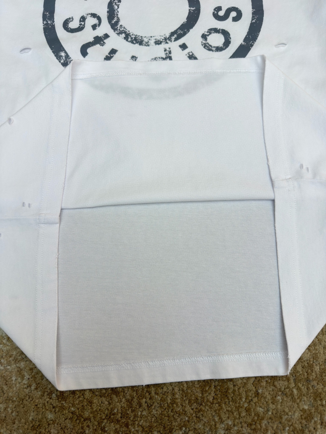 Acne Studios 做旧破洞徽标印花破洞T恤 短袖 白色 A2 CL0294-183