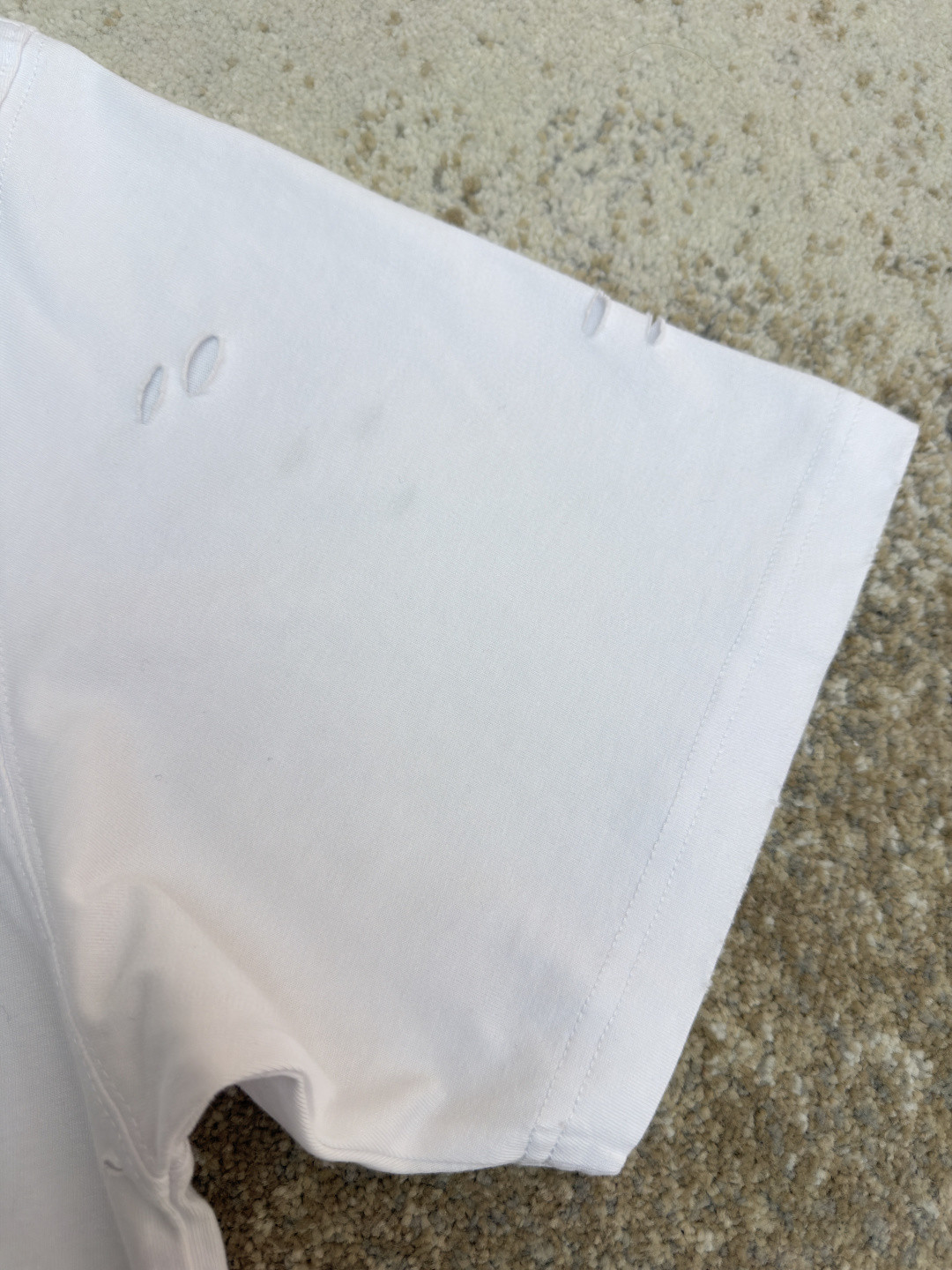 Acne Studios 做旧破洞徽标印花破洞T恤 短袖 白色 A2 CL0294-183