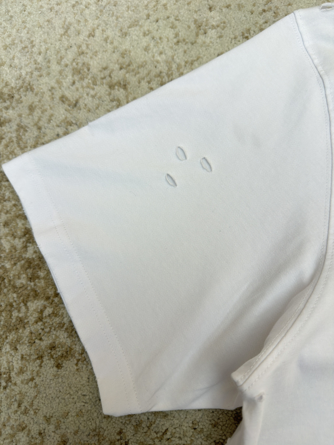 Acne Studios 做旧破洞徽标印花破洞T恤 短袖 白色 A2 CL0294-183