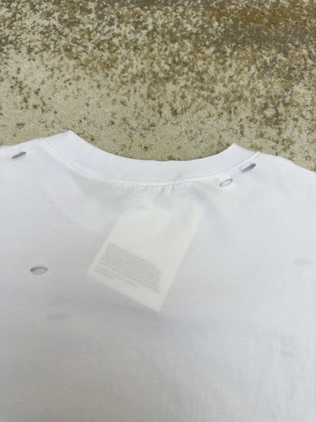 Acne Studios 做旧破洞徽标印花破洞T恤 短袖 白色 A2 CL0294-183