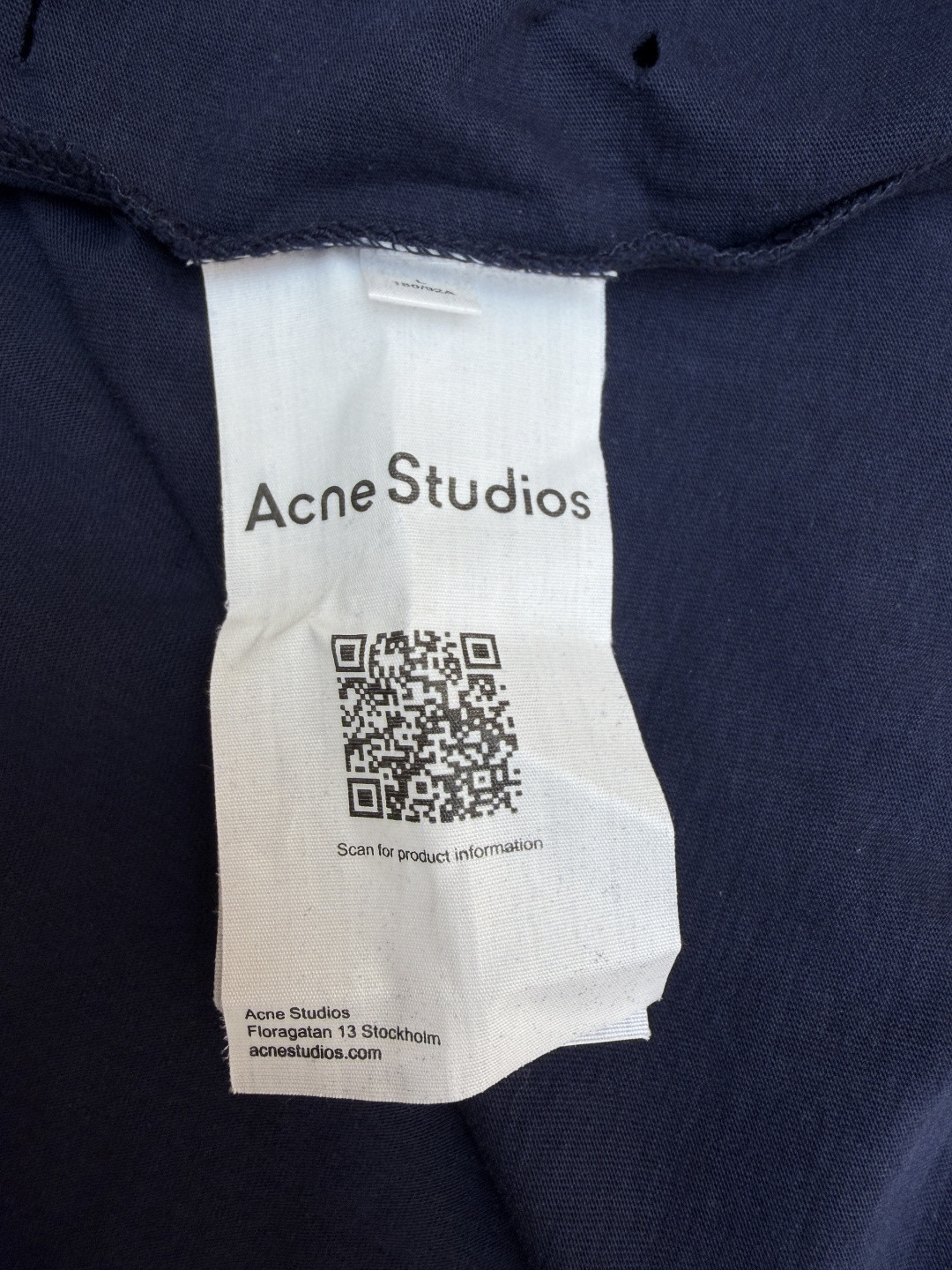 Acne Studios 做旧破洞徽标印花破洞T恤 短袖 蓝色 A0 CL0438-833