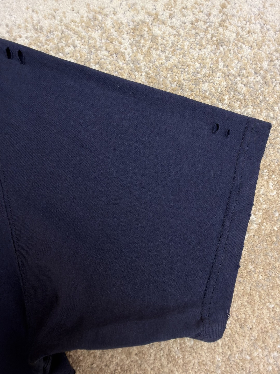 Acne Studios 做旧破洞徽标印花破洞T恤 短袖 蓝色 A0 CL0438-833