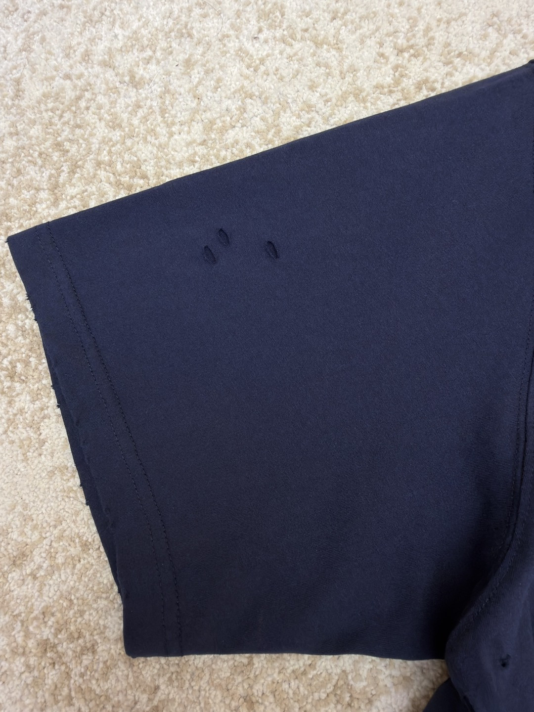 Acne Studios 做旧破洞徽标印花破洞T恤 短袖 蓝色 A0 CL0438-833