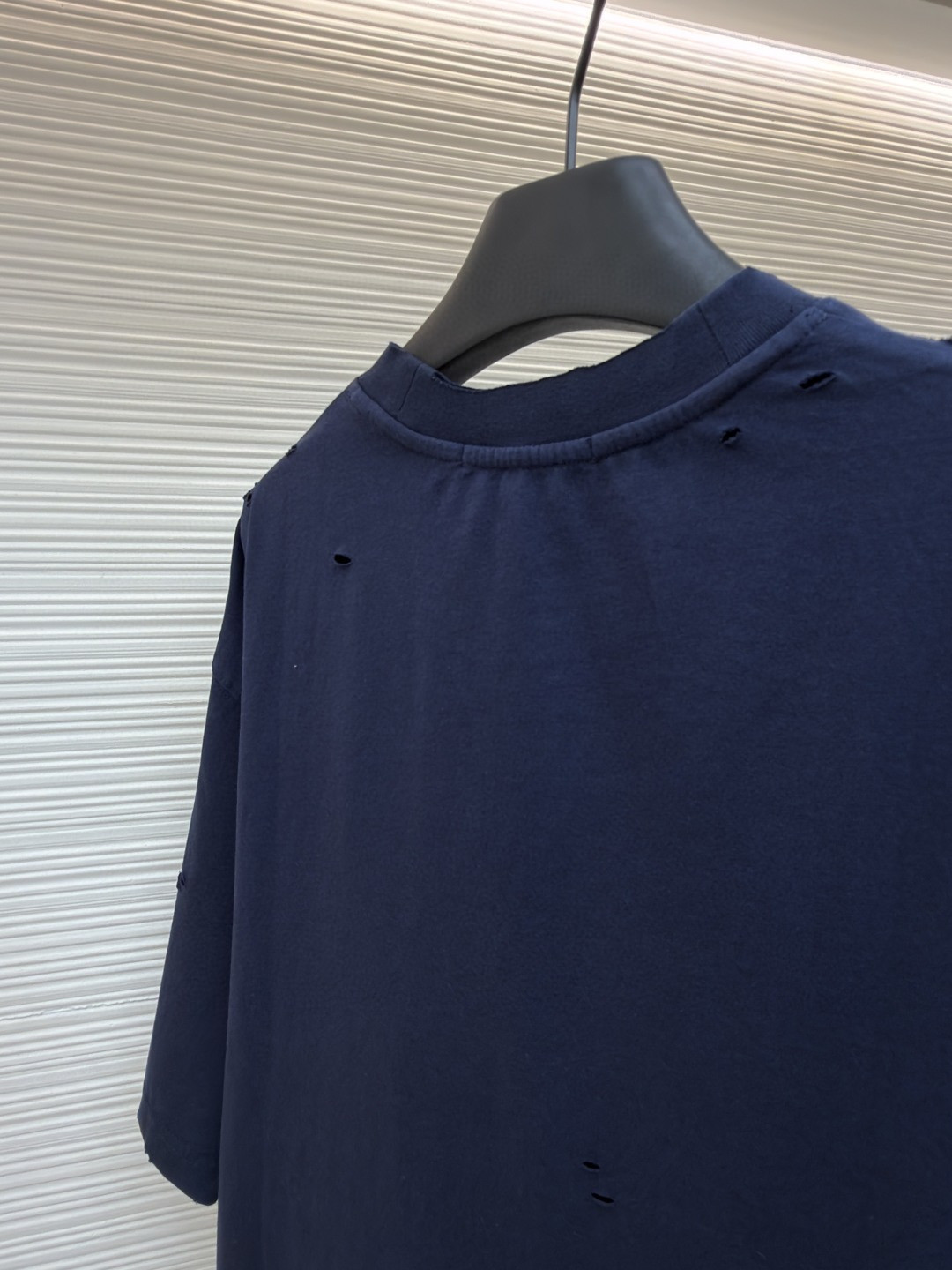 Acne Studios 做旧破洞徽标印花破洞T恤 短袖 蓝色 A0 CL0438-833