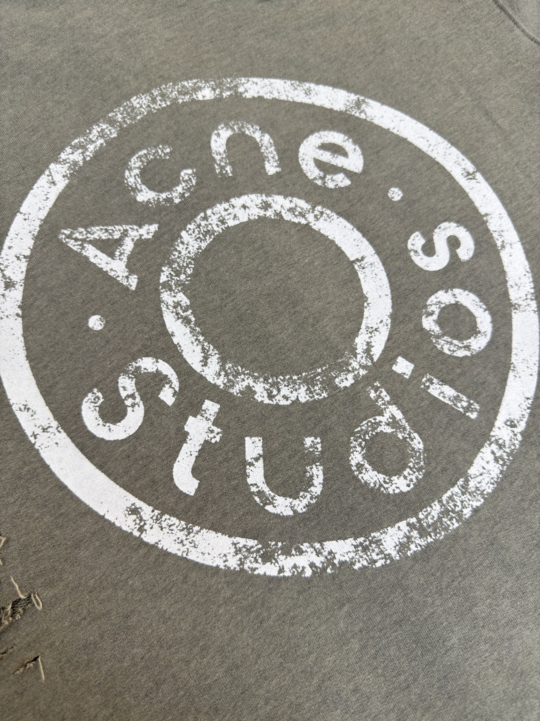 Acne Studios 破洞做旧徽标拉链连帽卫衣 外套 长袖 黑色 灰绿色 B0 CI0183-975