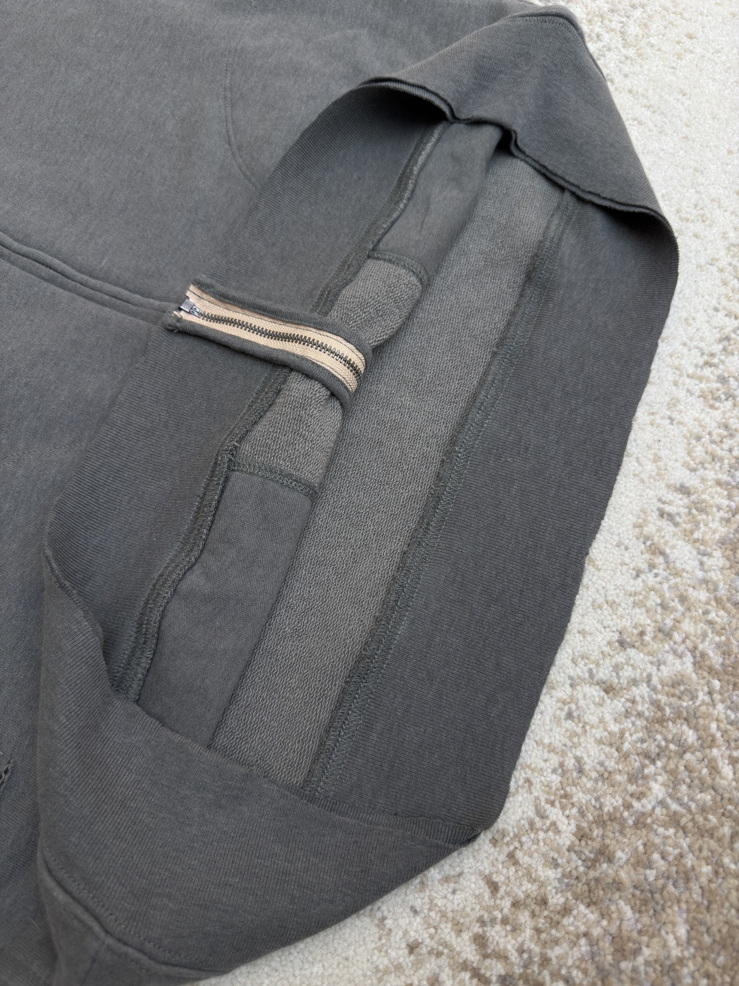 Acne Studios 破洞做旧徽标拉链连帽卫衣 外套 长袖 黑色 灰绿色 B0 CI0183-975